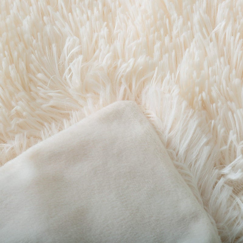 Reafort Luxury Long Hair, PV Fur, Faux Fur Body Pillow Cover/Case 21inx54in with Hidden Zipper Closure (Cream, 21inX 54in Pillow Cover) - Image 4